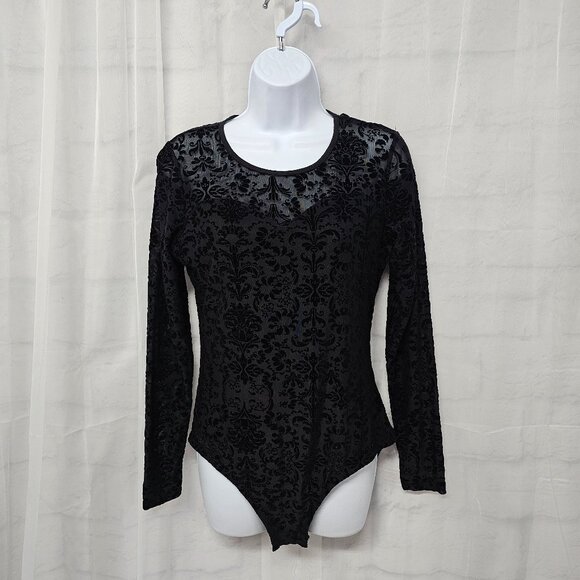 Xhiliration Bodysuit Black Lace Goth Witchy Whimsigoth Fairy Capsule Bodycon L - Picture 1 of 11